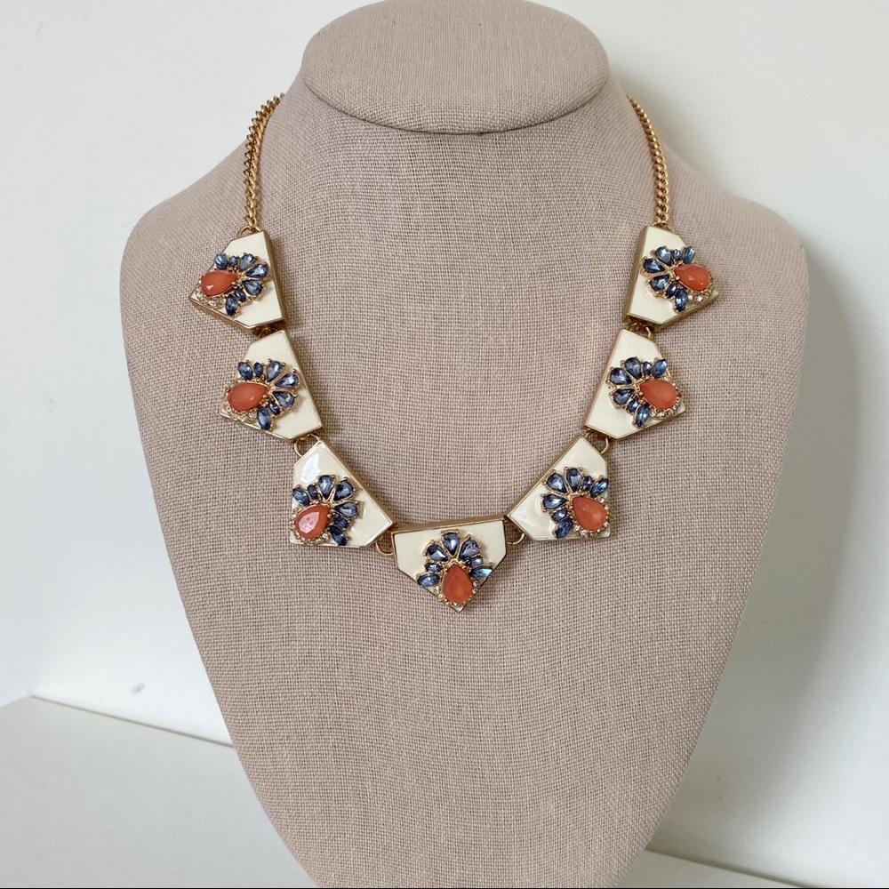 BaubleBar Blue and Pink Floral Collar Necklace